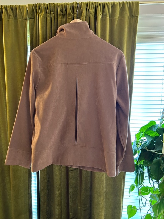 Women’s Vintage Notations Taupe Suede Zip-Front Jacket - Picture 7 of 9